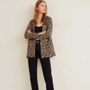 Mango Animal Print Leopard Blazer